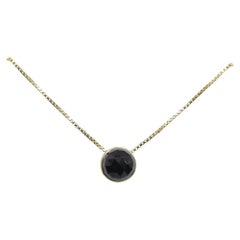 2.39cts Black Spinel Pendant in 14k Yellow Gold with 10k Yellow Gold Chain
