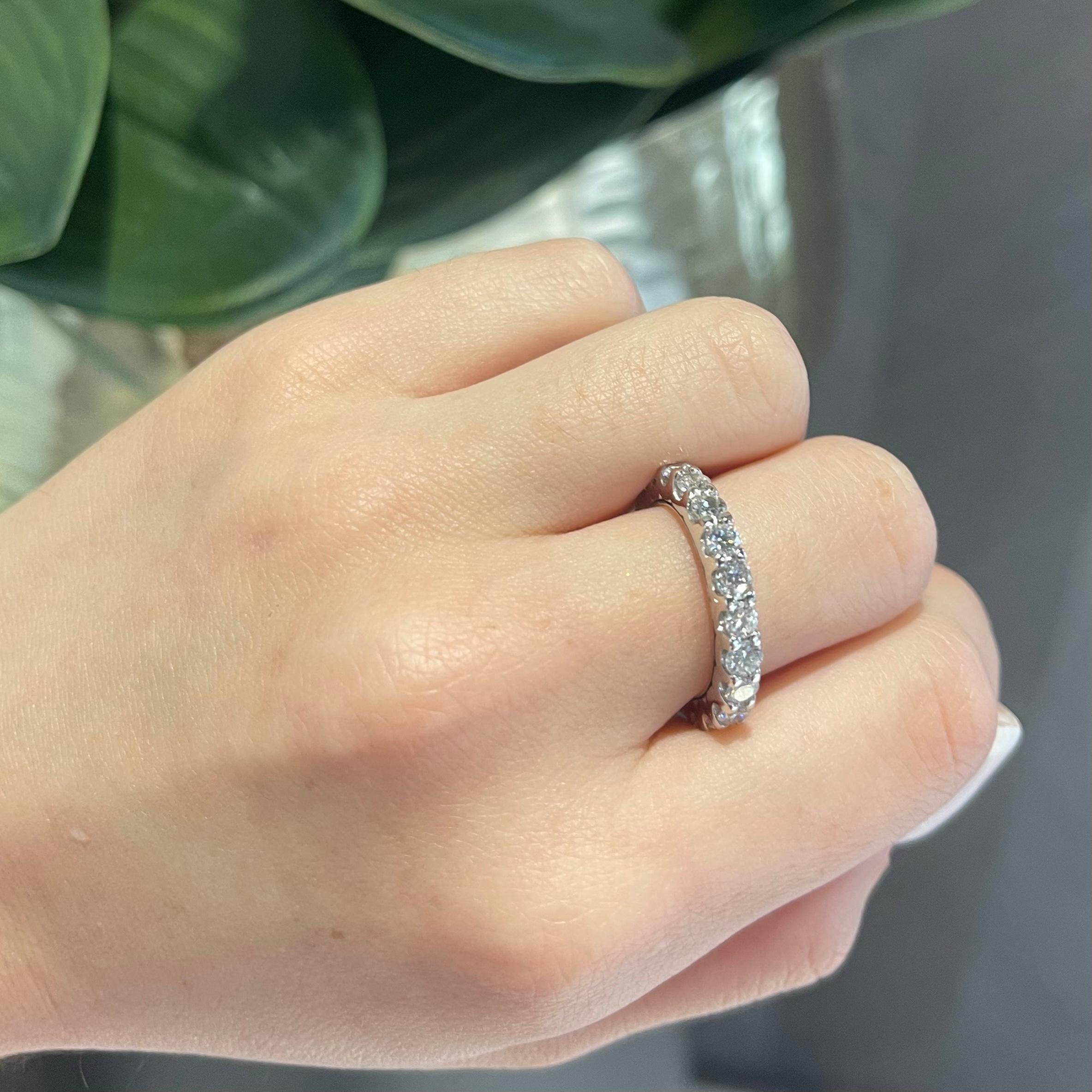 Style: Eternity Wedding Band

Metal: White Gold 

Metal Purity: 14K 

​​​​​​​Stones: Diamonds

Diamond Color: H

Diamond Clarity: I2

Diamond Cut: Brilliant Cut

Diamonds: 21

​​​​​​​Total Carat Weight: 2.3 ct​​​​​​​

Ring Size: 7

Includes: 24