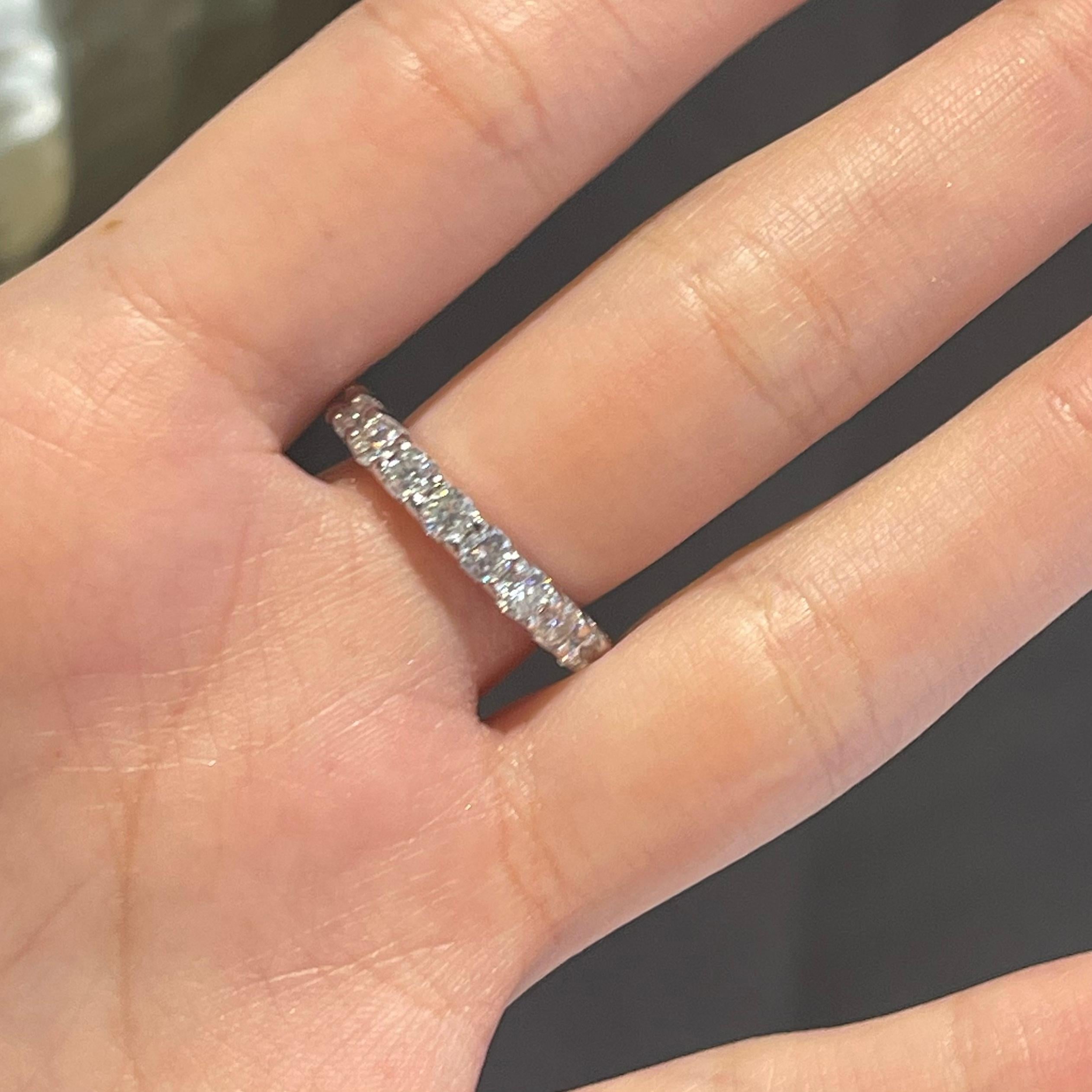 Round Cut 2.3 Carat Diamond Eternity Wedding Band in 14k White Gold For Sale