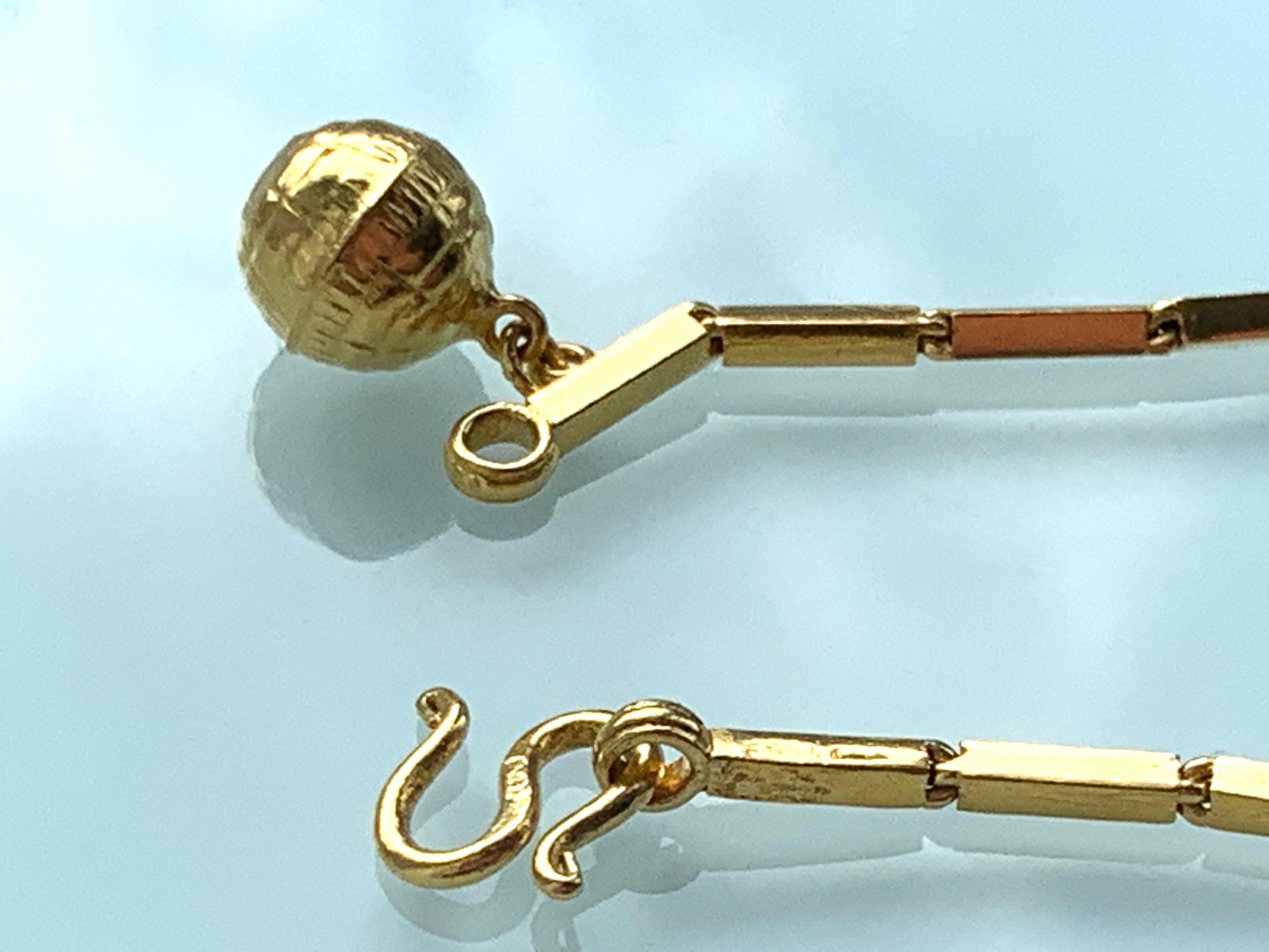 23 Karat Gold Globus-Charm-Armband 1,82 Gramm 2