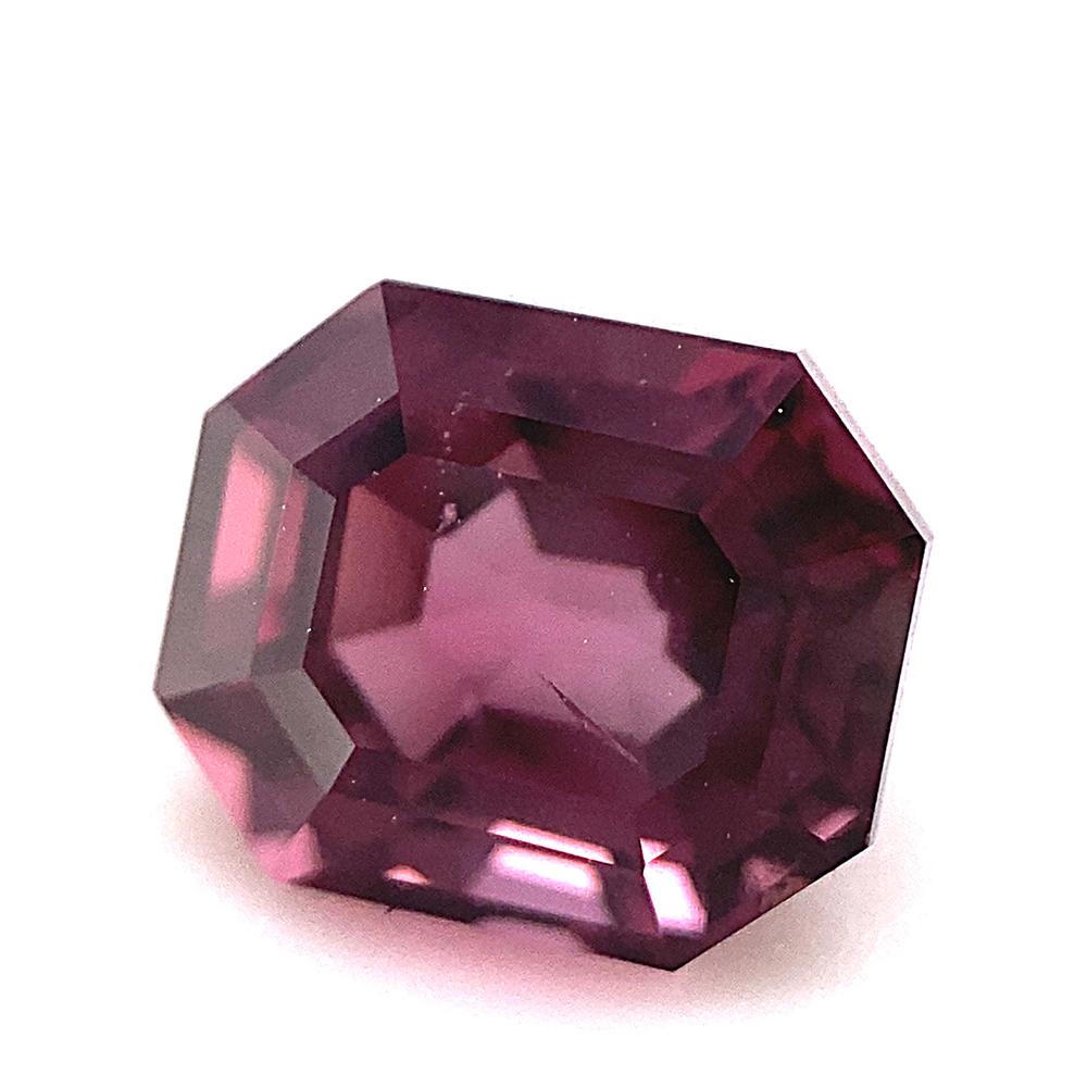 Octagon Cut 2.3ct Octagonal/Emerald Cut Purplish Pink Spinel GIA Certified Unheated For Sale