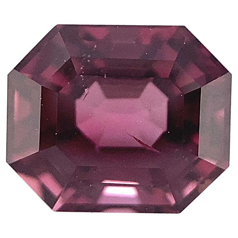 2.3ct Octagonal/Emerald Cut Purplish Pink Spinel GIA Certified Unheated For Sale