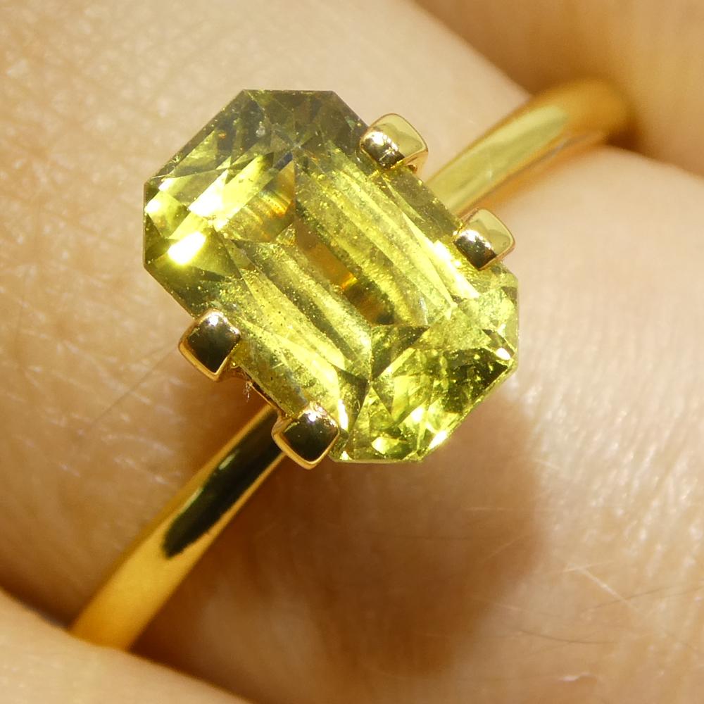 Crisoberilo amarillo talla octogonal/esmeralda de 2,3 ct Certificado GIA Sin calentar Corte esmeralda en venta