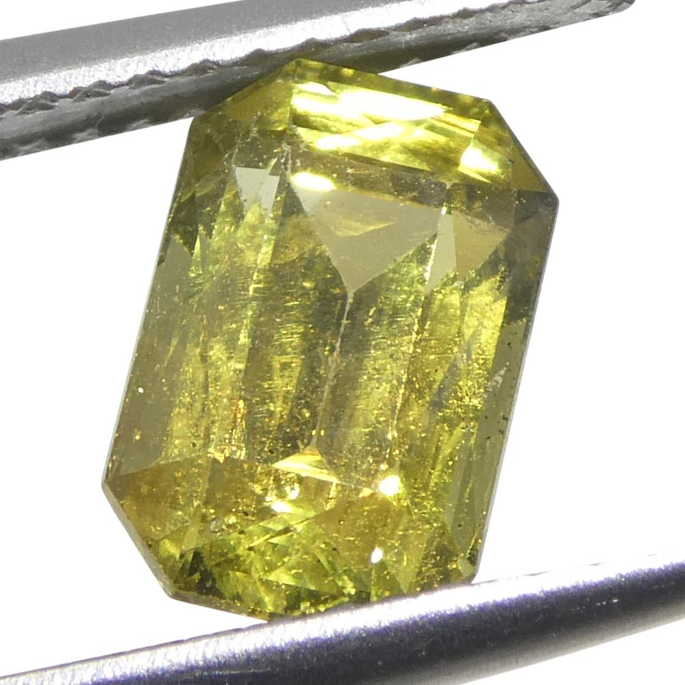 Crisoberilo amarillo talla octogonal/esmeralda de 2,3 ct Certificado GIA Sin calentar en Nuevo estado para la venta en Toronto, Ontario