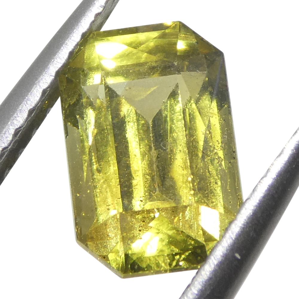 Crisoberilo amarillo talla octogonal/esmeralda de 2,3 ct Certificado GIA Sin calentar en venta 1