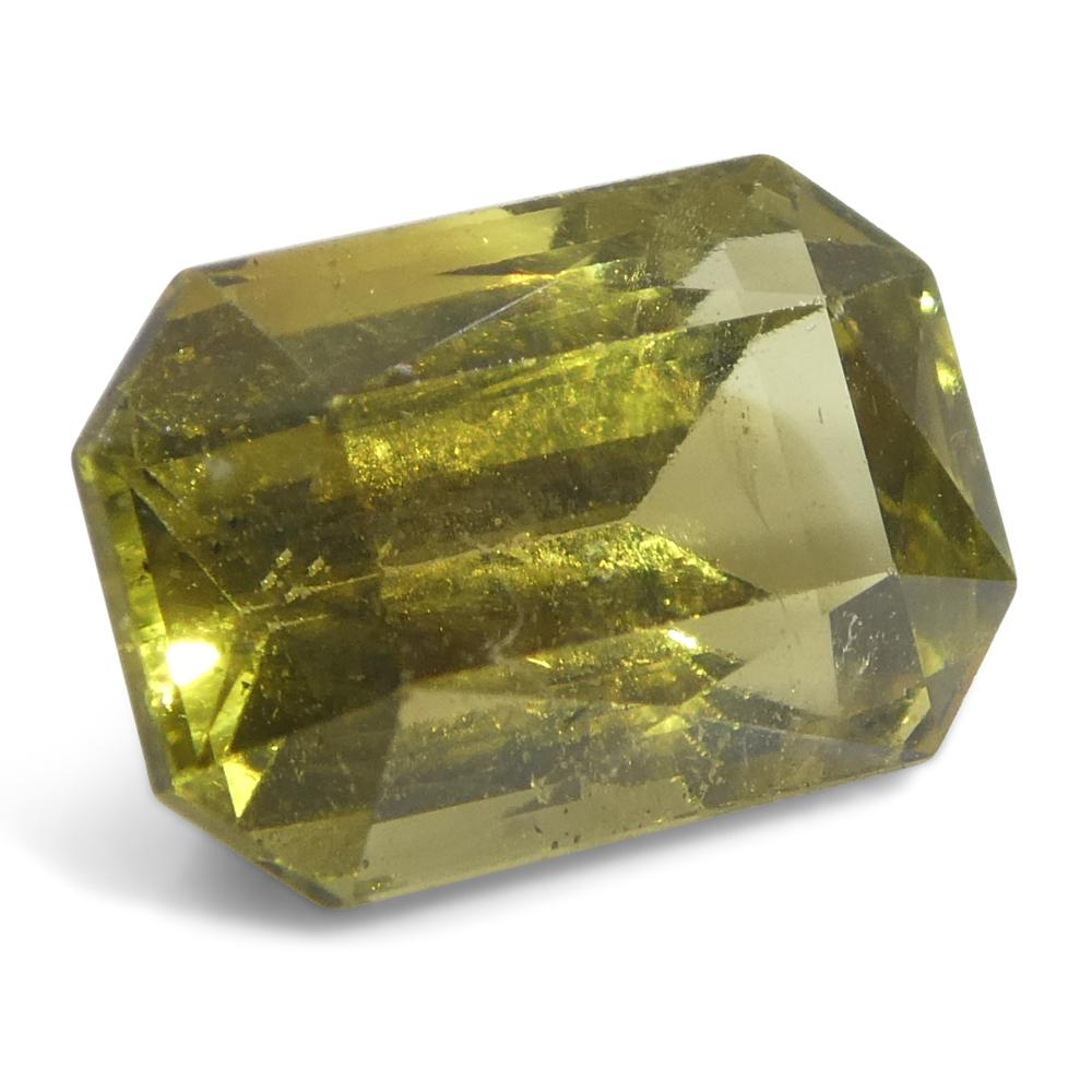 Crisoberilo amarillo talla octogonal/esmeralda de 2,3 ct Certificado GIA Sin calentar en venta 2