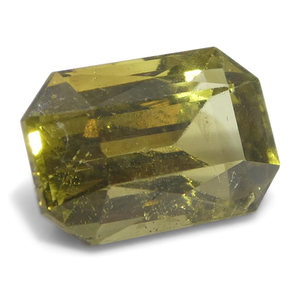 Crisoberilo amarillo talla octogonal/esmeralda de 2,3 ct Certificado GIA Sin calentar en venta 3