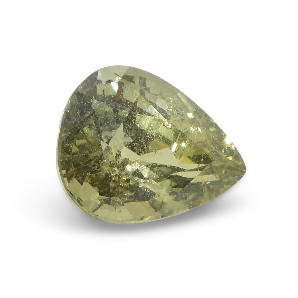 Saphir jaune en forme de poire 2,3 carats provenant de Tanzanie en vente 6