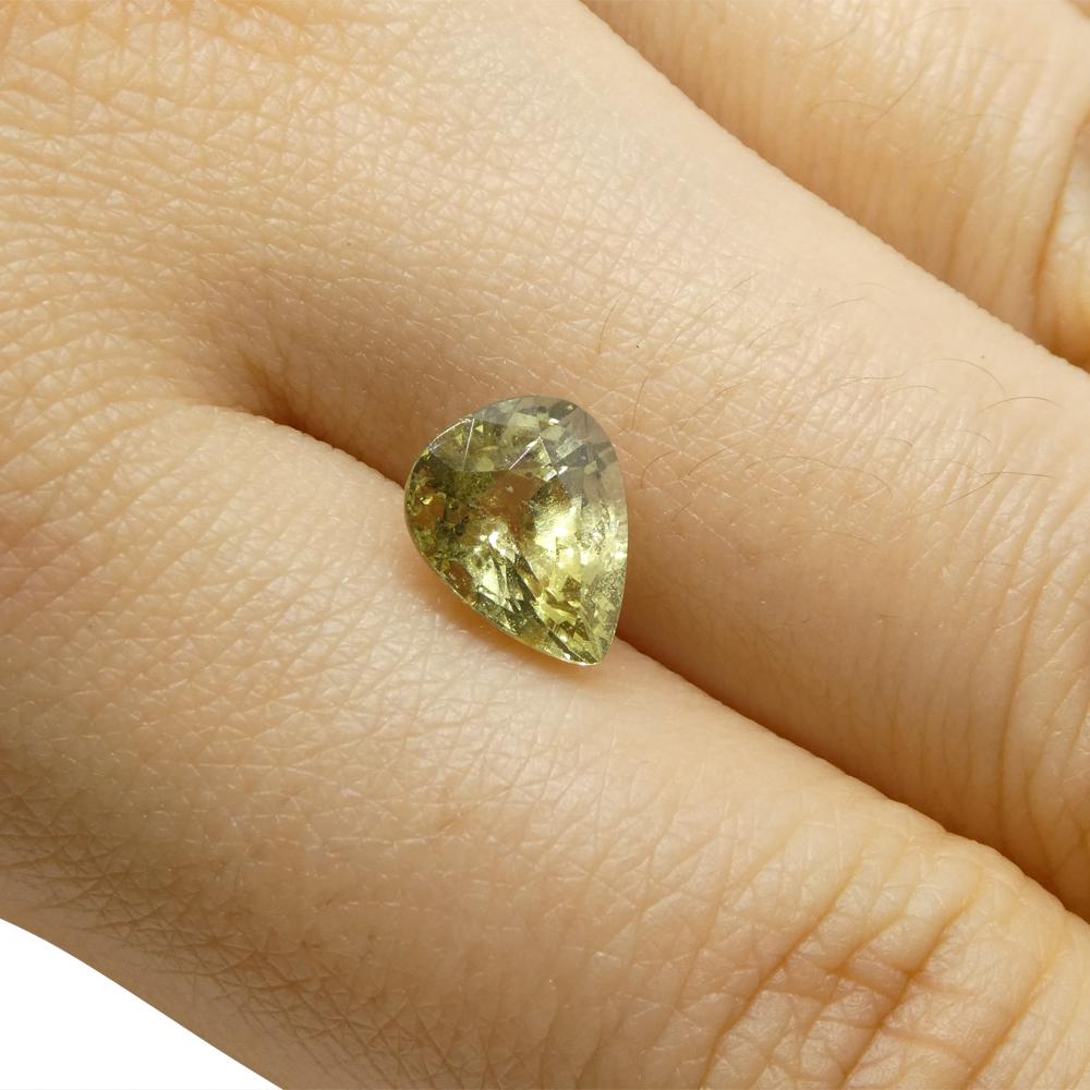Women's or Men's 2.3ct Pear Shape Yellow Sapphire from Tanzania For Sale