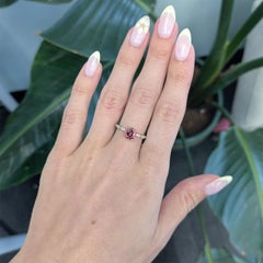 2.3Ct Red Zircon Ring with Earth Mined Diamonds Accents: Solid 14K Gold, 7mm