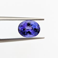 2.3Ct Vivid Violet-Blue Tanzanite Oval Cut 9×7 mm: Natural Fine Loose Gemstone