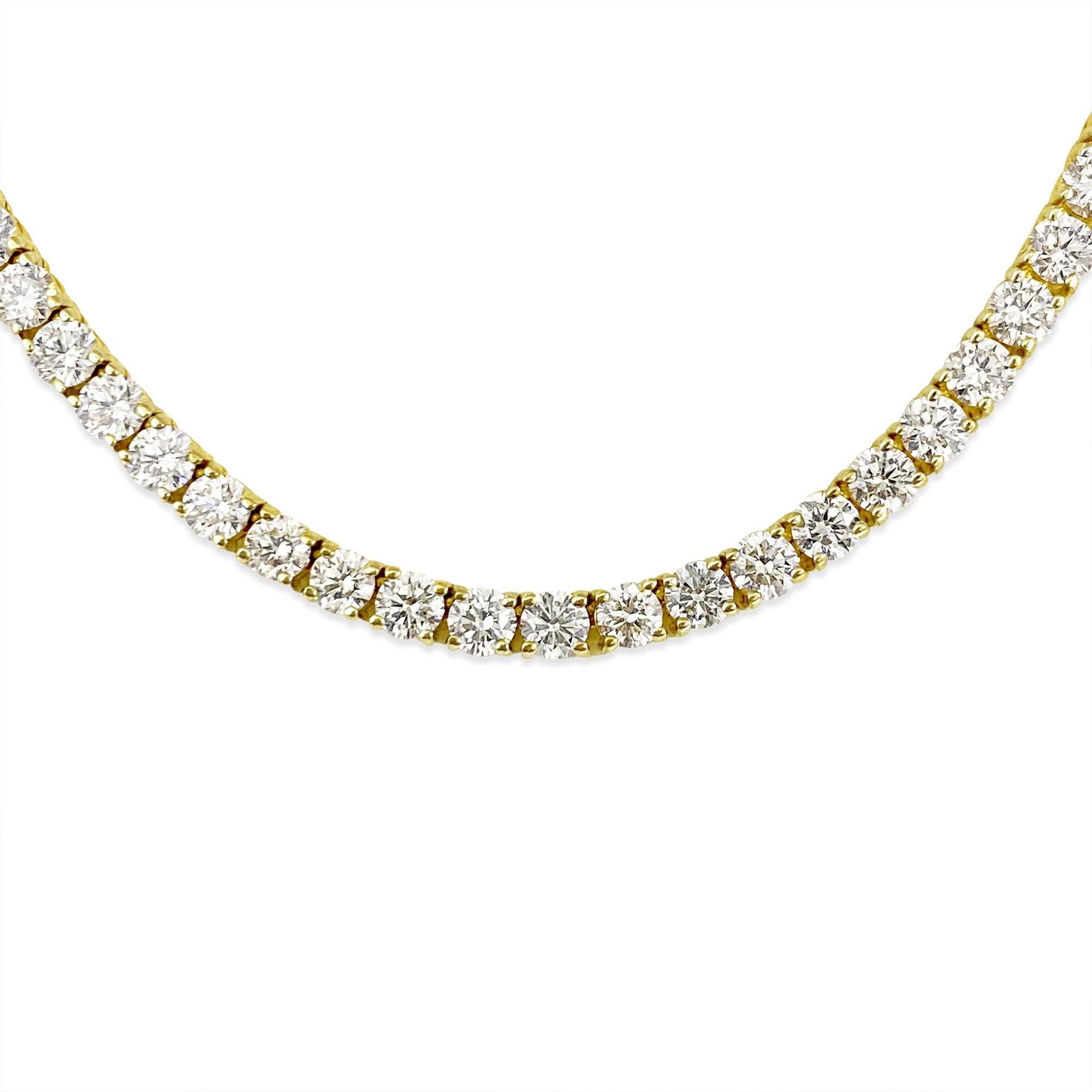 23CT VVS Diamond Tennis Necklace In Excellent Condition For Sale In Miami, FL
