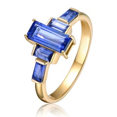 2.3ctw Blue Purple Bi-Color Sapphire Engagement Ring 14K Gold