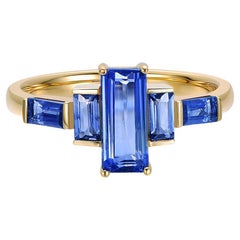 2.3ctw Blue Purple Bi-Color Sapphire Engagement Ring 14K Gold