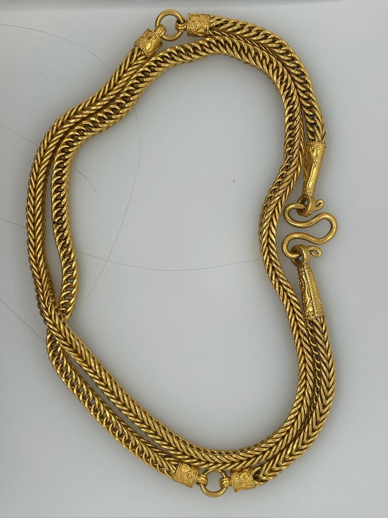 23k Gold Chain Extra Long Unisex Box Link 5
