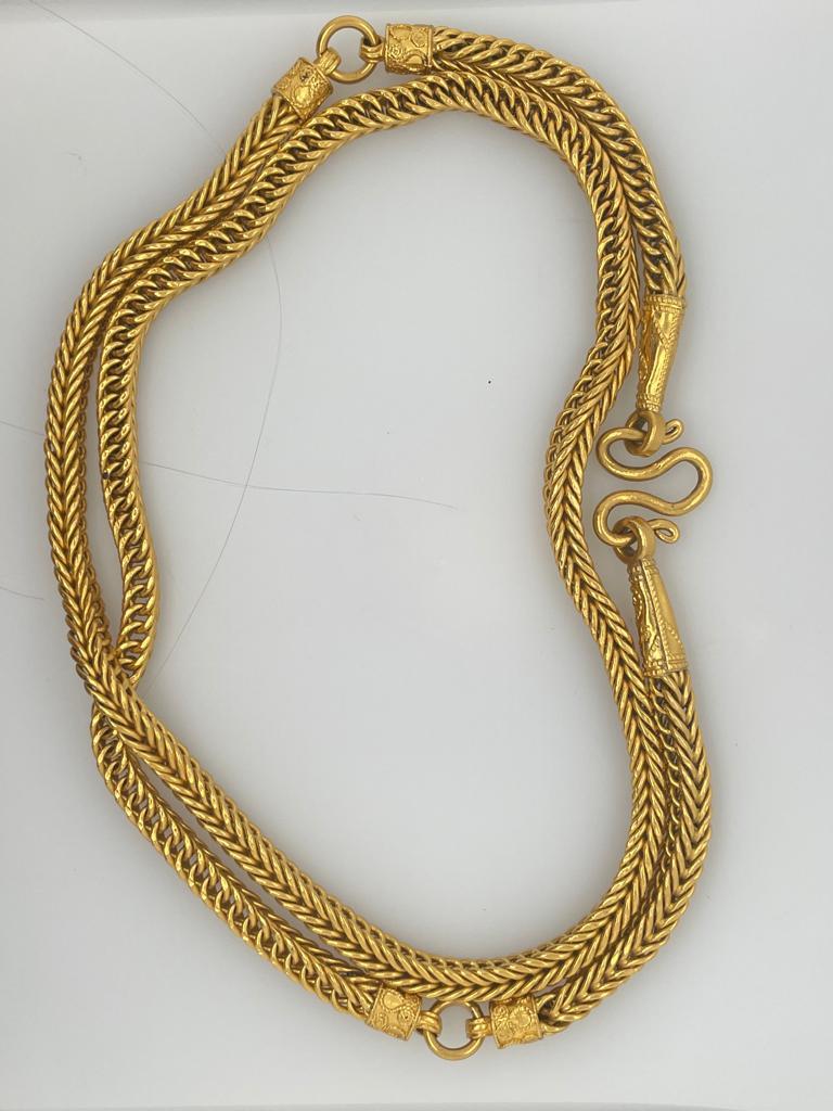 23k Gold Chain Extra Long Unisex Box Link 6
