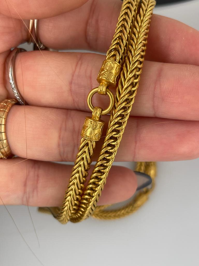 23k Gold Chain Extra Long Unisex Box Link 7