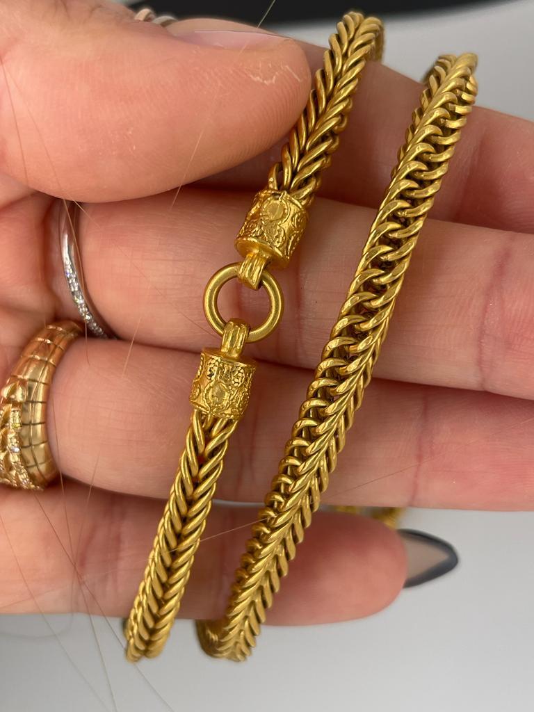 23k Gold Chain Extra Long Unisex Box Link 8