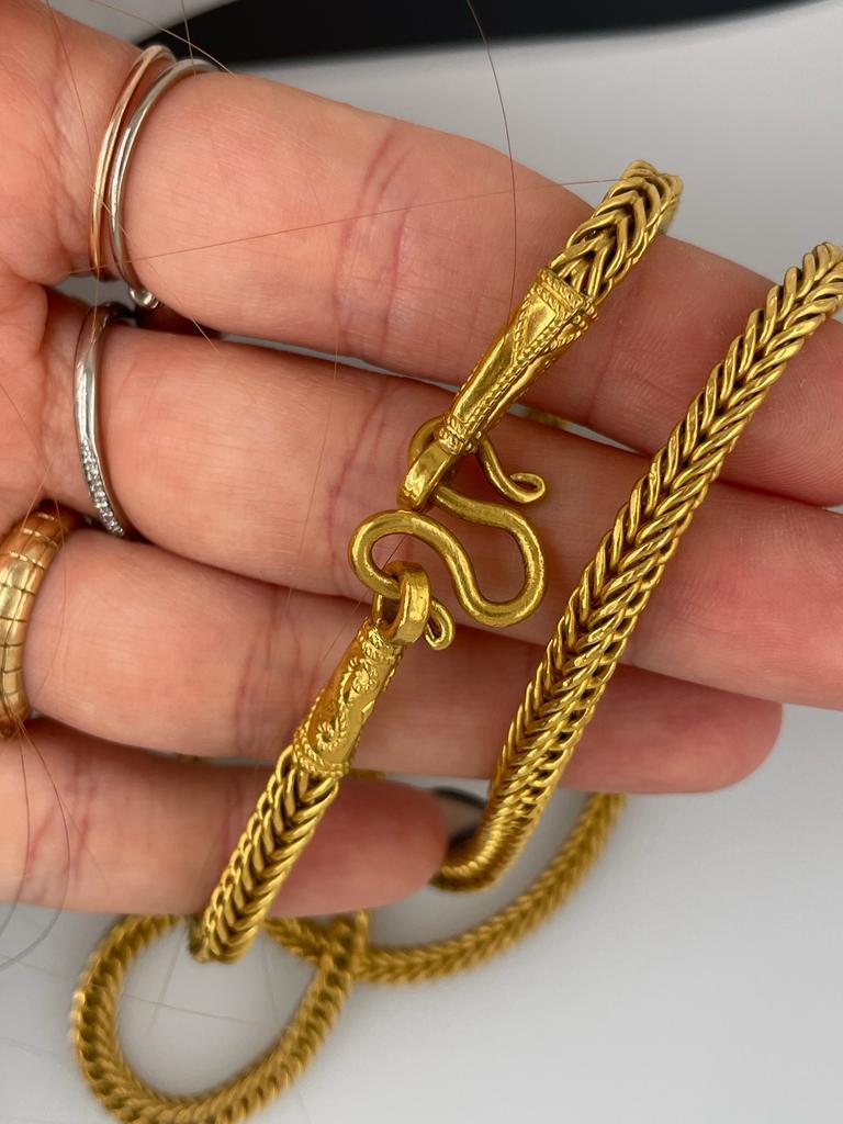 23k Gold Chain Extra Long Unisex Box Link 9