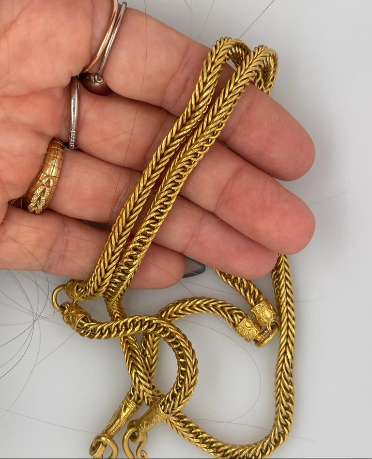 23k Gold Chain Extra Long Unisex Box Link 11