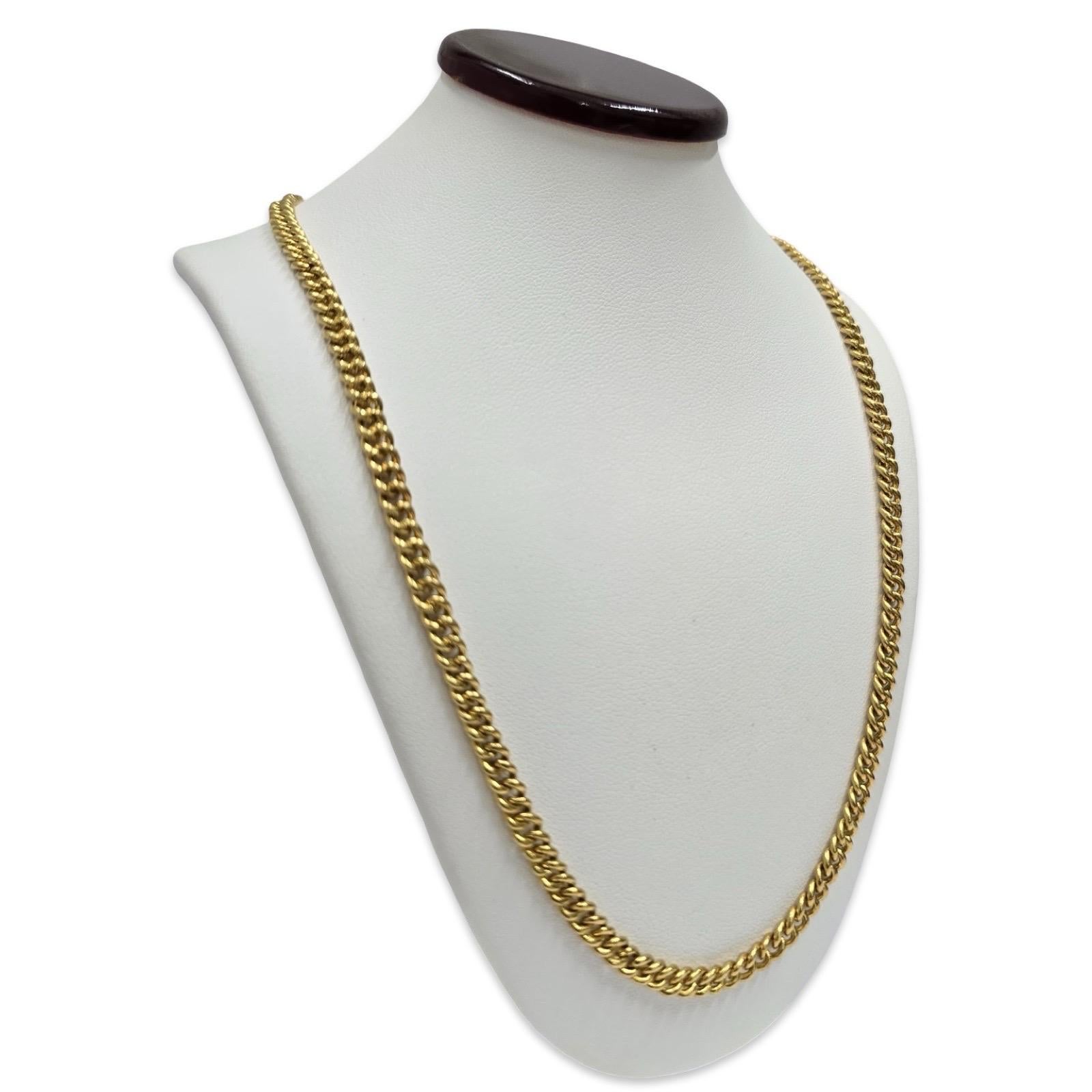 Women's or Men's 23K Solid Gold 4.5mm Cuban Link Necklace, Made in Hong Kong For Sale