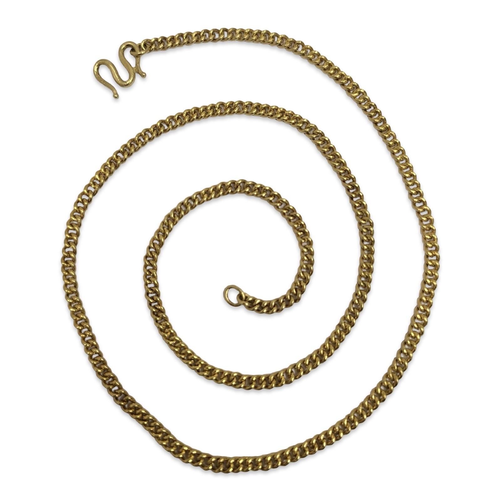 23K Solid Gold 4.5mm Cuban Link Necklace, Made in Hong Kong For Sale 1