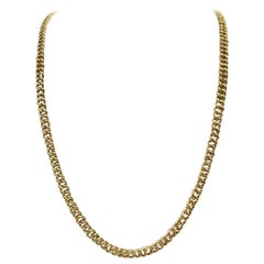 Vintage 23K Solid Gold 4.5mm Cuban Link Necklace, Made in Hong Kong