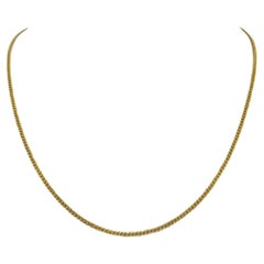 23k Yellow Gold 9g Solid Thin 2mm Curb Link Chain Necklace 19.5"
