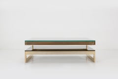 23kt Gold Leaf G-Shaped Coffee Table by Belgochrom