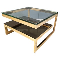 Table basse en plaqué or 23 carats de Belgochrom, 1970