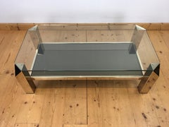 23kt Golt Plated Belgo Chrom Coffee Table, 1970s