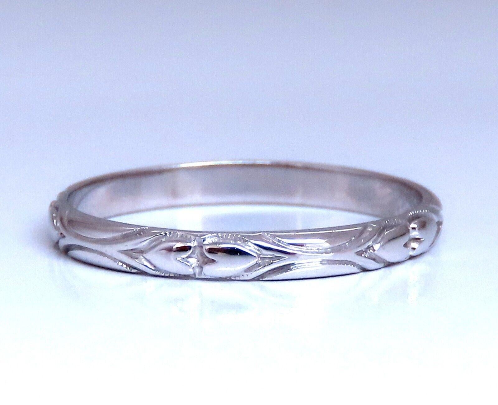 2.3mm Classic Band Oro 14kt Grabado Victoriano 8.5