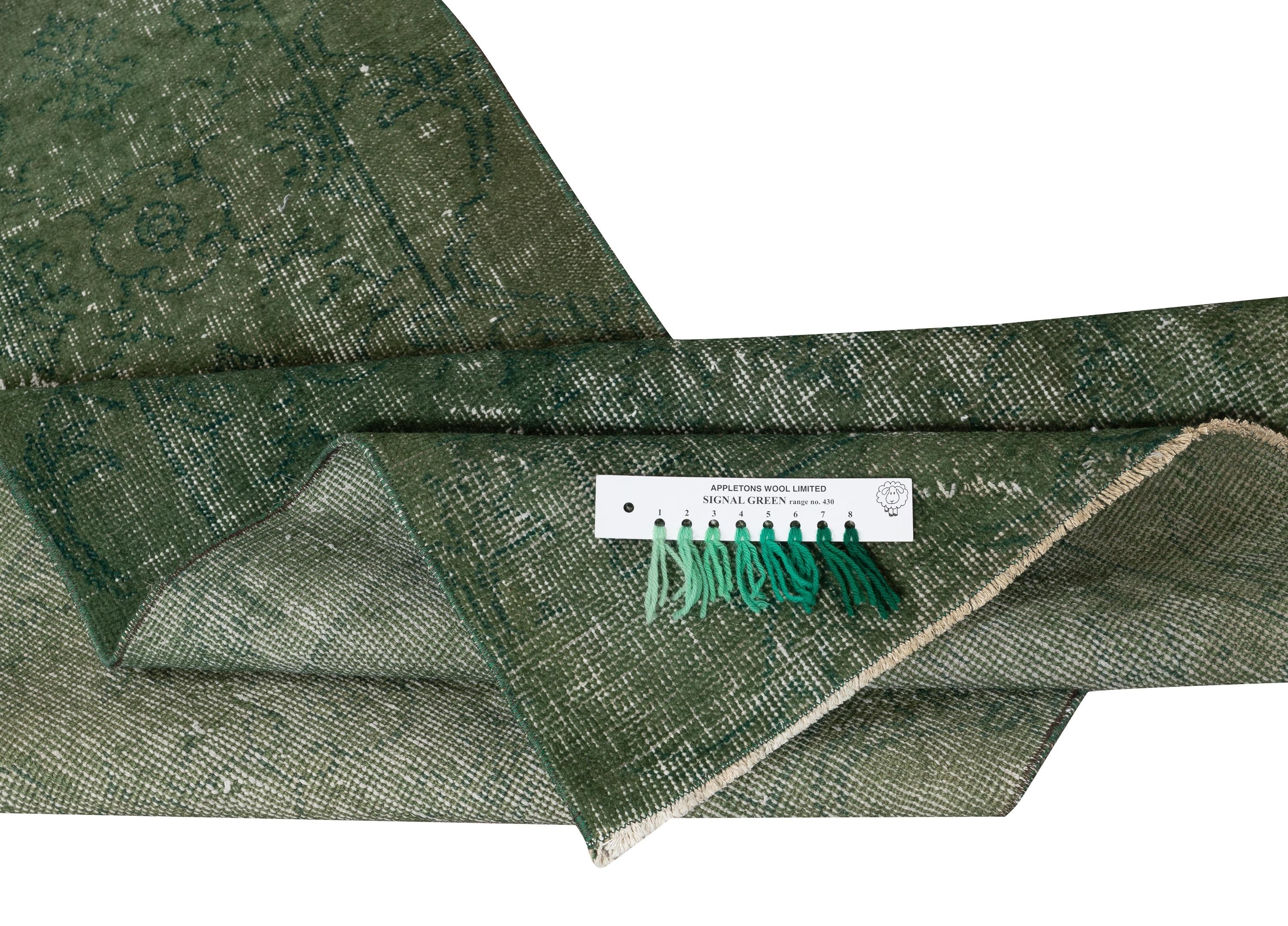 2.3x10.7 Ft Grüner Flur Läufer Teppich. Korridor-Teppich. Küchenläufer. Treppenteppich (Moderne) im Angebot