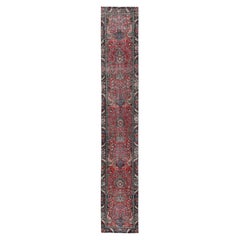 2'3"x15' Red Vintage Persian Tabriz Hand Knotted Pure Wool Runner Oriental Rug