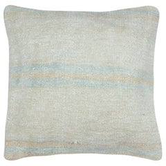 23"x22" Vintage Kilim Accent Pillow Cover. Handwoven Turkish Hemp Cushion Cover