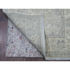 Tappeto Runner Peshawar Heriz Design High Mountain in lana annodata a mano 2'3 "x29'4" grigio