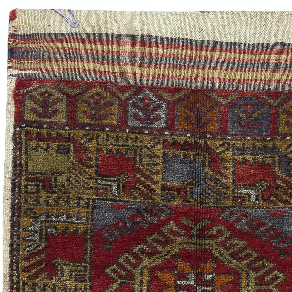 23x38 in Vintage Schachtelteppich, dunkelroter türkischer Akzentteppich, Türmatt, Küchenteppich, Teppich (Türkisch) im Angebot