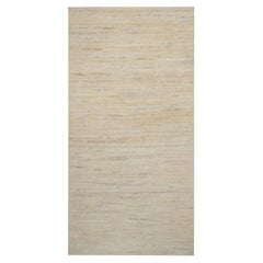 2'3"x4'5" Ivory Modern Plain Design Lori Buft Gabbeh Hand Knotted Wool Mat Rug