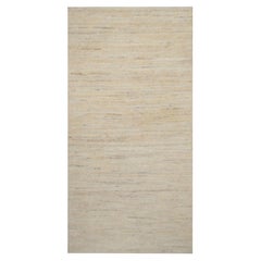 2'3"x4'5" Ivory Modern Plain Design Lori Buft Gabbeh Hand Knotted Wool Mat Rug