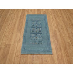 2'3"x4'5" Sterling Blue Modern Lori Buft Animal Figurines Hand Knotted Wool Rug