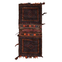 2'3"x5'4" Wine Red Antique Baluch Saddle Bag Hand Knotted 100% Wool Runner Rug