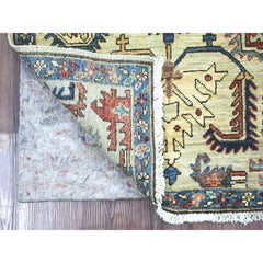 2'3"x6' Light Green Serrated Gul Motif Hand Knotted Wool Oriental Runner Rug