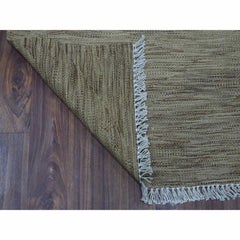 2'3 "x6'4" Natural Shades Reversible Kilim Pure Wool Hand Woven Runner Rug