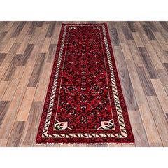 2'3"x6'5" Red Wool Full Pile New Persian Hussainabad Hand Knotted Runner Rug
