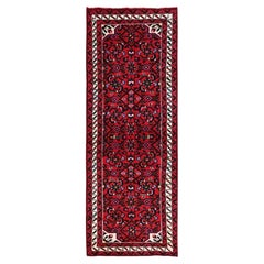 2'3"x6'5" Red Wool Full Pile New Persian Hussainabad Hand Knotted Runner Rug
