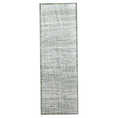 Tappeto Runner in Pura Lana 2'3 "x8' Bianco e Verde annodato a mano con Design/One