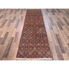 2'3 "x8'3" Braun Vintage Persisch Tabriz Hand geknotet Wolle Null Flor Läufer Teppich