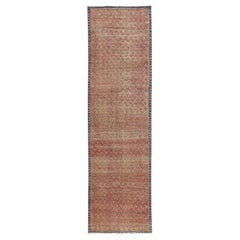 2'3"x9' Blush Red Vintage Persian Tabriz Hand Knotted Wool Runner Oriental Rug