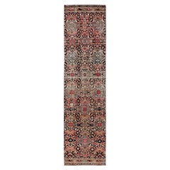 2'3"x9'2" Salmon Pink Vintage Persian Hamadan Hand Knotted Pure Wool Runner Rug