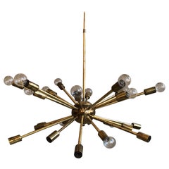 24-Arm Vintage Brass Sputnik Chandelier